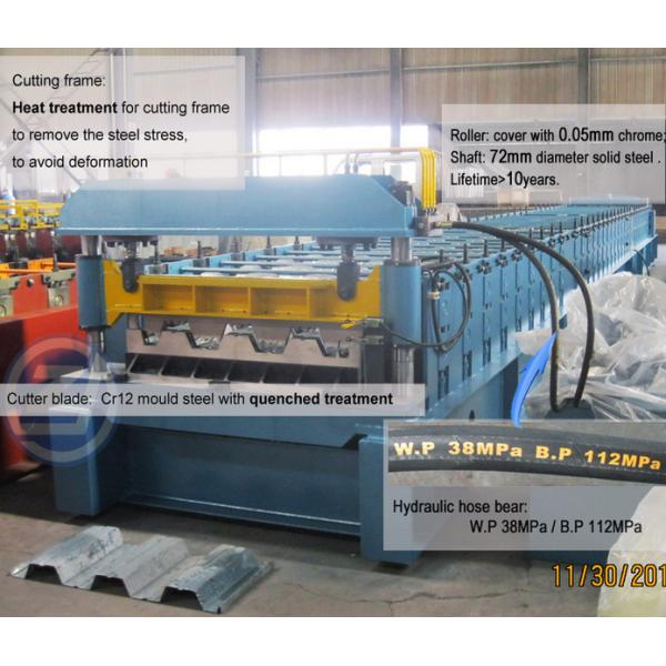 Galvanized Sheet Floor Deck Roll Forming Machine 0.8 - 1.2mm Thickness Plate