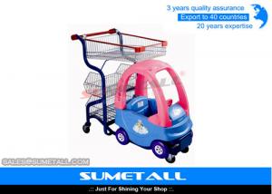 Quality Popular Plastic Body Children Shopping Trolley With Child Car Seats For Grocery Store for sale