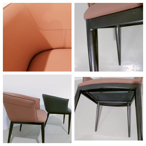 ElegaCurve Leather Metal Base Dining Chairs