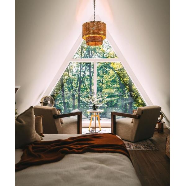 EU Forest A-shaped Triangular Steel Structure Wooden Houses for a Sustainable Lifestyle