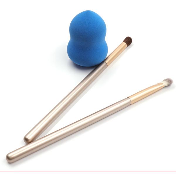 White Wooden Handle Synthetic Makeup Brush Set 9pcs With Case