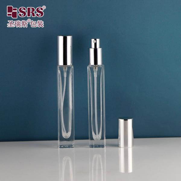 Square Shape Transparent Empty Glass Luxury Spray Pump Perfume Atomizer 10ml