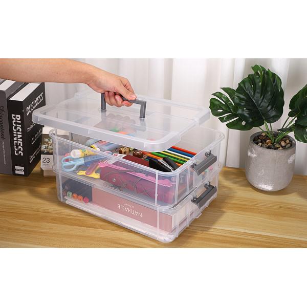 2-Tiers Stack Carry Storage Box With Handle