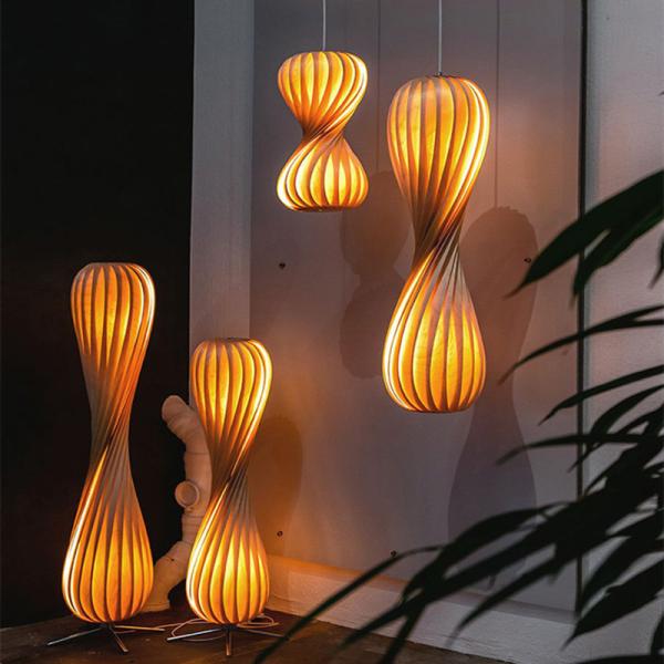 Wabi-sabi retro wood floor lamp for tea room hotel study bedroom homestay living room
