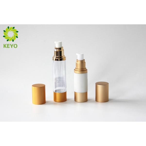Round Shape Plastic Empty Foundation Bottle With Pump Cap 30ml 50ml Optional