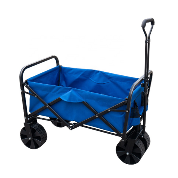 Multipurpose Blue Folding Wagon Fold Up Beach Wagon Customize Logo