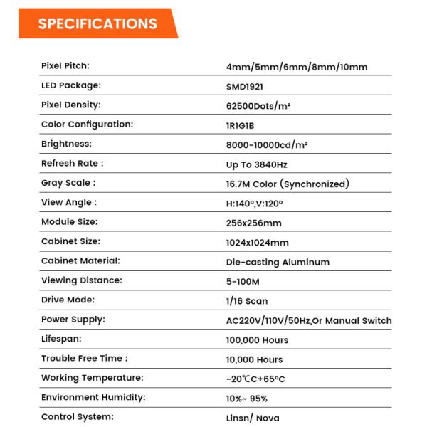 Easy installation IP65 waterproof P4 P5 P6 P8 P10 mupi digital led digital signage display