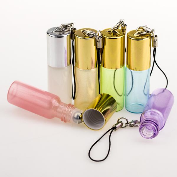 4ml 6ml 8ml 10ml Colored Glass Roller Ball Bottles Round / Cylindrical For Travel