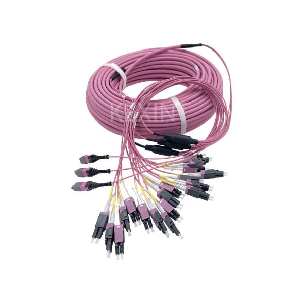 KEXINT FTTH MPO LC Uniboot OM4 Fiber Optic Patch Cord Grade B 3*12 36 Cores Multimode
