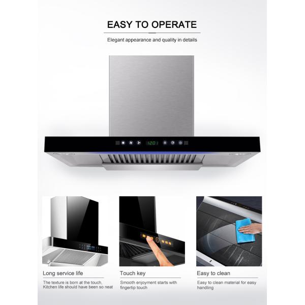App Controlled 220V Touch Screen Kitchen Range Hood T Shape Design