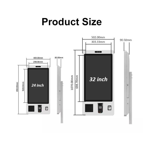21.5 Inch POS Self Checkout Machine Self Service Payment Ordering Kiosk For KFC