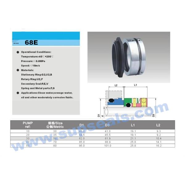 Wave Spring 68E Single Mechanical Seal Speed Less 25m/S