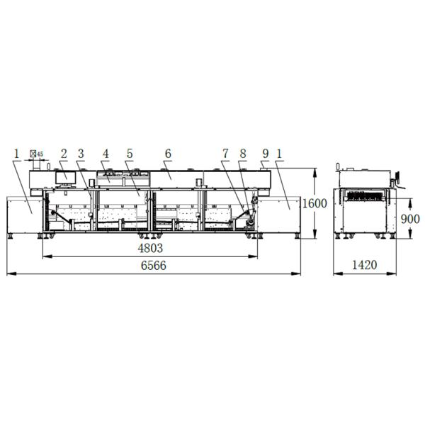 Tunnel Drying Oven 3P5L Board Supporting Chain Conveyorized Oven