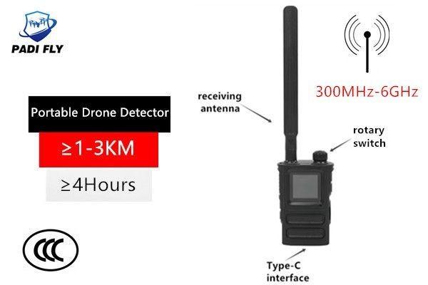 Full Range 300MHz-6GHz Detection Frequency HandHeld Drone Signal Detection Alarm