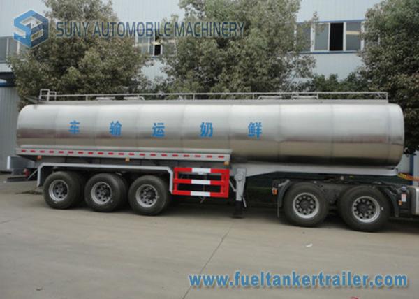 Buy 45m3 304 2B Edible Grade Chemical Tank Trailer 3 Axle For Milk / Liquid Food at wholesale prices