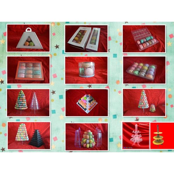 7 Layer Thin 1mm Plastic Macaron Packaging Pyramid Mini Macaron Stand
