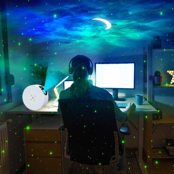 OEM Voice Control Moon Star Projector Multiscene 8 Star Cloud Modes