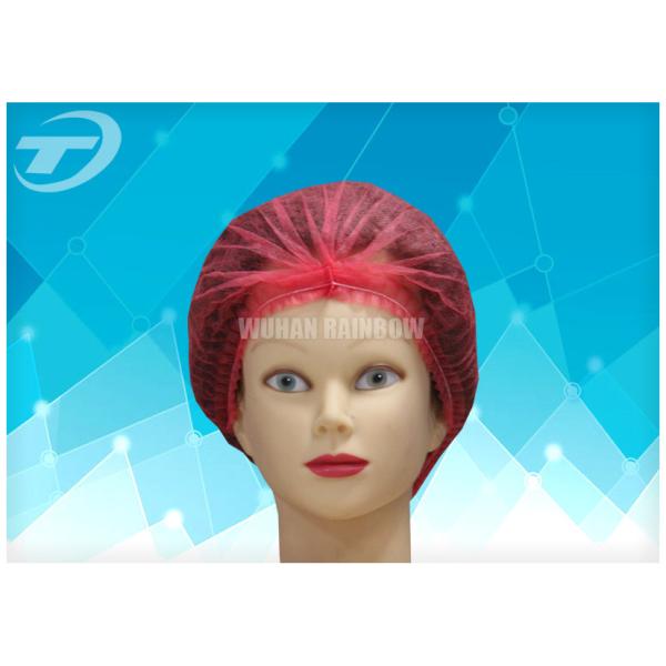 RED PP Disposable Surgical Caps For Nursing / Surgical Bouffant Caps