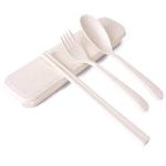 wheat straw fork spoon chopsticks 3 in 1 gift set