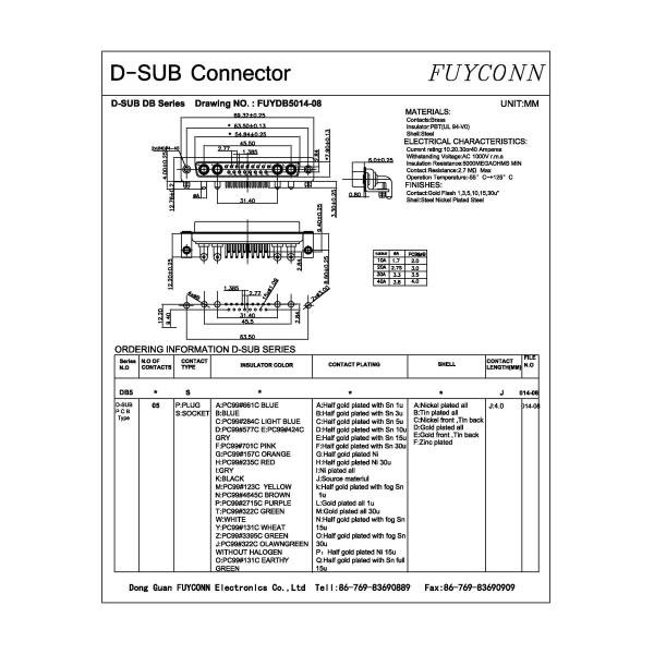 21W4 Power PCB Type Right Angle PCB D-Sub Connectors 21 Way
