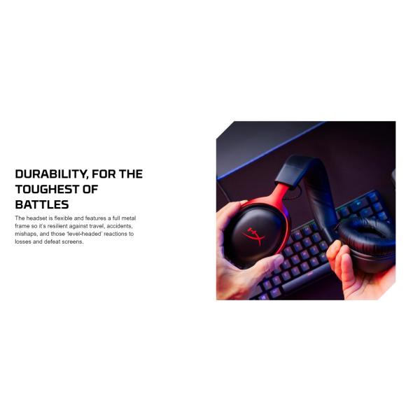 Cloud 3 Black+Red Wired Gaming Headset Hyper-X Cloud III BLK/RED