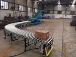 Container Loading Unloading Conveyor with 7.2m flexible powered roller conveyor
