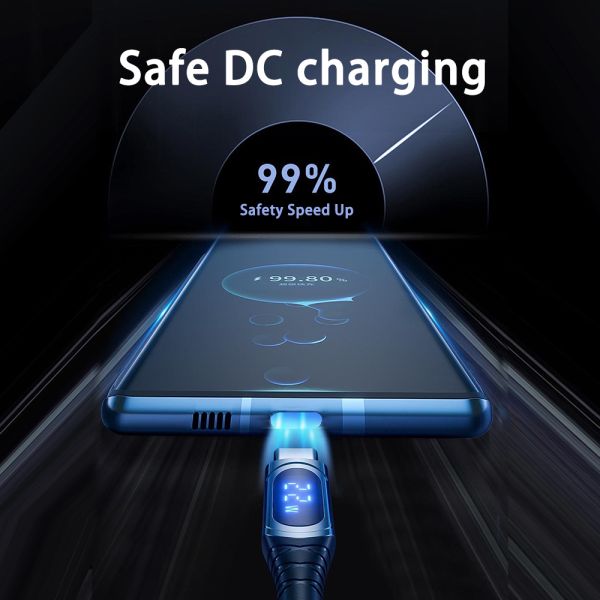 Braided Multi Function Charging Cable CC60W / CL27W Fast Charging Digital Display Cable