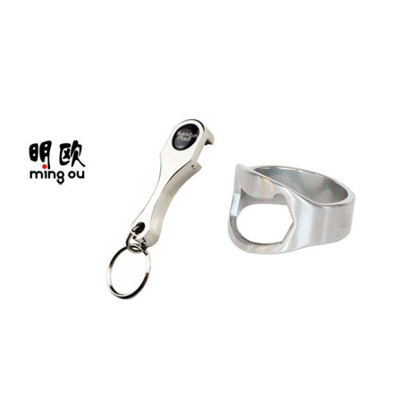 Zinc Alloy Keyring Beer Bottle Openers Custom Shape With Epoxy Doming Logo