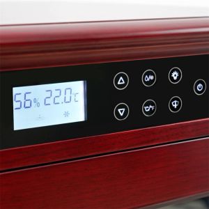 Precise Temperature Controlled Red Solid Wood Wine Cooler With Locker