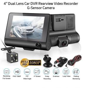 China Wide Angle 4inch Digital Car DVR Three Lens Dash Cam Black Box Video Recorder G Sensor on sale
