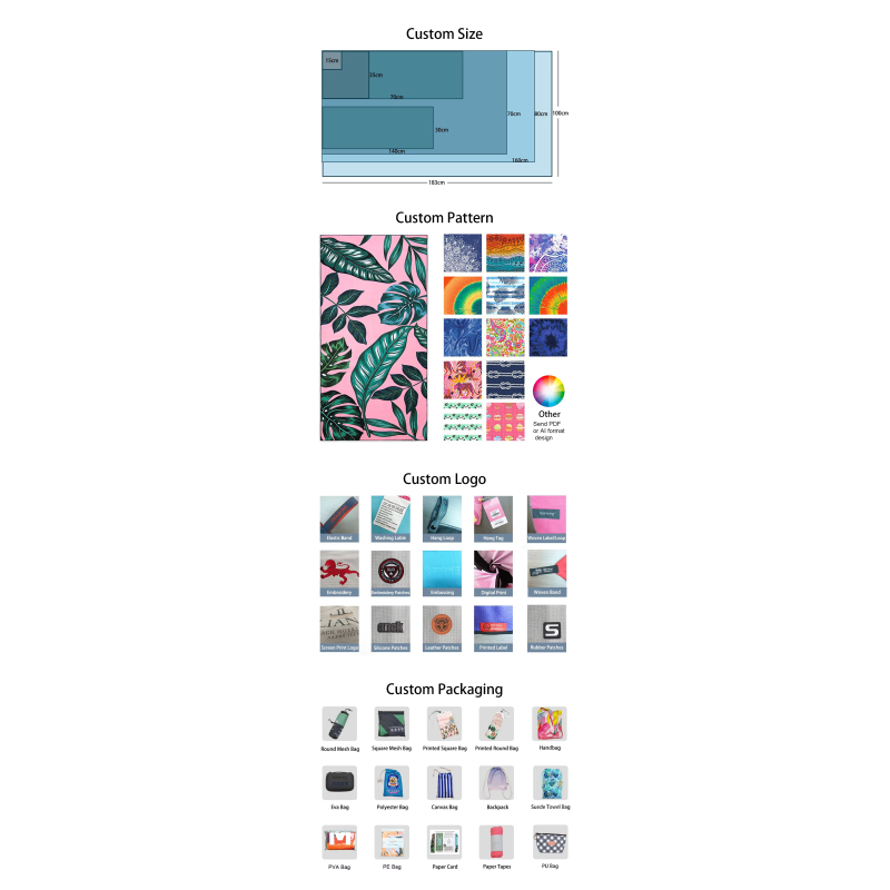 Lightweight Microfiber Beach Towel Digital Printed / Transfer Printed