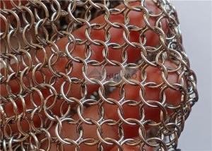 China Welding Stainless Steel Chain Mail Wire Mesh 0.8x7mm Used For Room Divider Curtains on sale