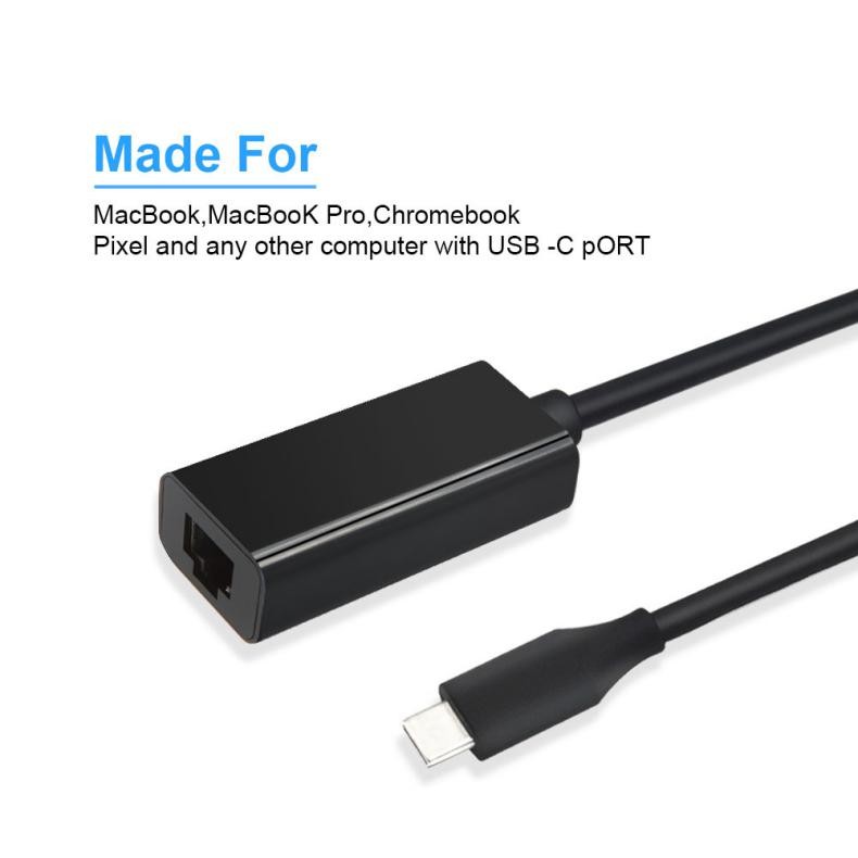 ABS Ethernet 10M 100M 1000M Usb Type C To Lan Adapter