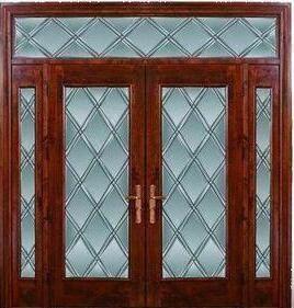 China 25.4MM 50MM Decorative Leaded Glass Triple Pane Windows For Noise Reduction Wooden Door on sale