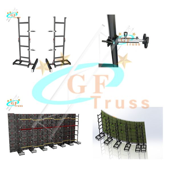 Double Base Aluminum Wall Support LED Screen Truss Module Size 1000*1000mm
