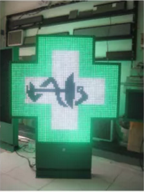 1G Pixel Configuration Custom Size Full Color Pharmacy LED Cross Sign with RGB