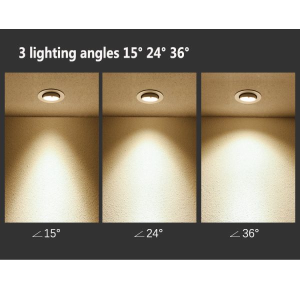 White Adjustable LED Recessed Lighting SCR Dimming 15W 5000K 110mm