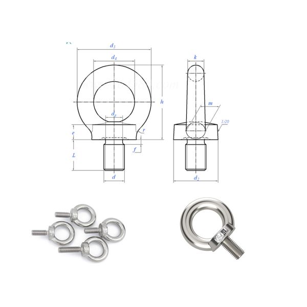 Carbon Steel Eye Bolts Galvanized Screw Eye Bolt For Machinery