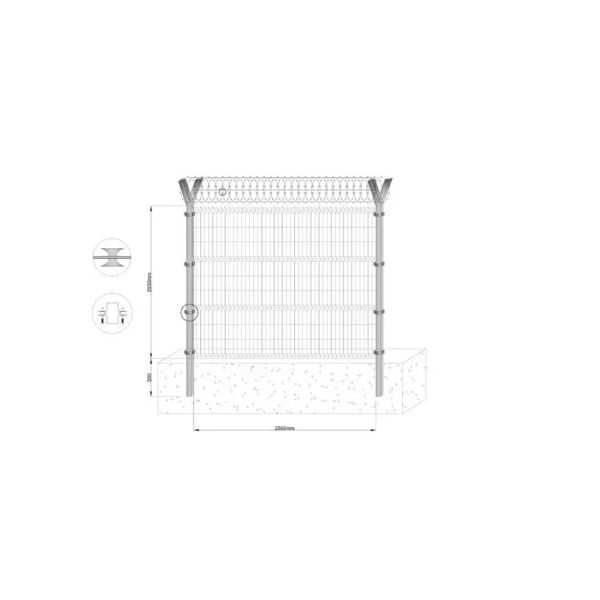 High Security 3D Fence Panel High Rididity Long Life Time Fast Assembled