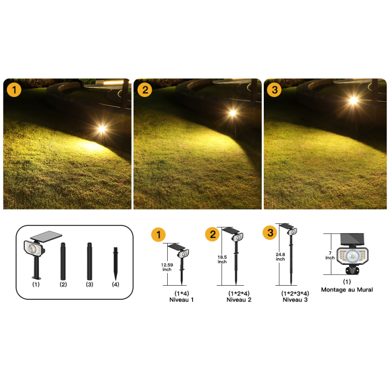 Warm White Solar Path Light Decorative Solar Powered Path Lights 5V