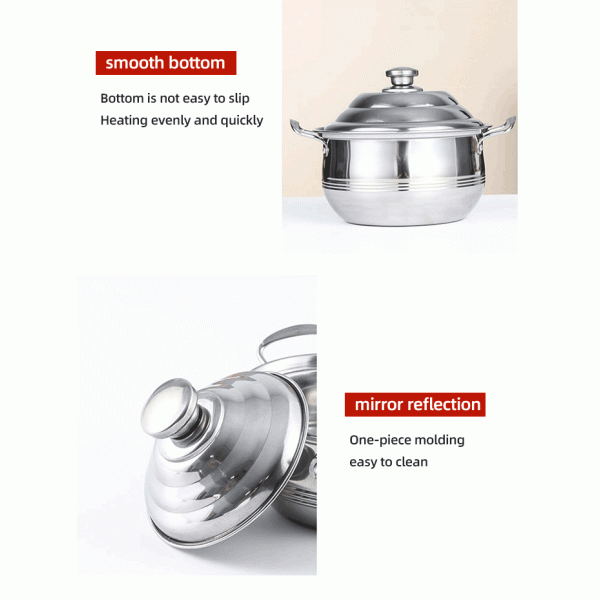 Multifunction Stackable Flat Bottom Kitchen Cooking Pot Set Stainless Steel Cookware Set With Lid