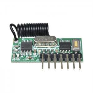 China 433MHz RF Wireless Module Receiver 4 Channel Learning Decoding Remote Control on sale