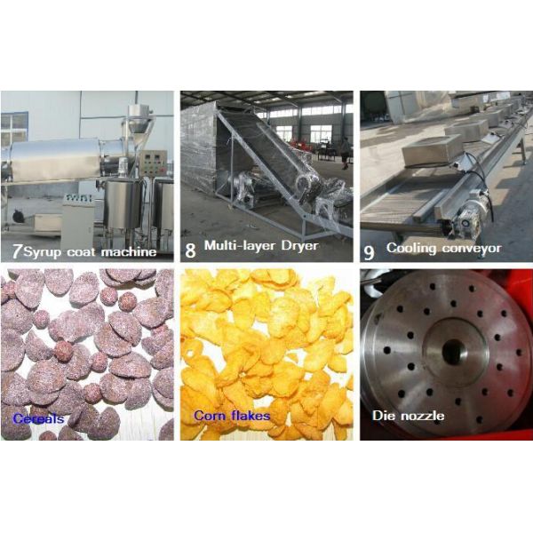Stainless Steel Corn Flakes Making Machine , Custom Grain Processing Equipment