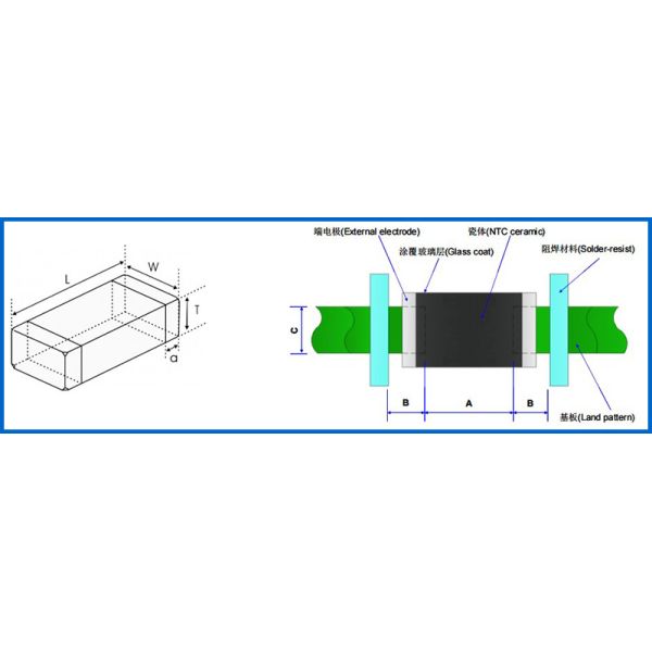 Surface Mount CMF Chip NTC Thermistor 0402 0603 0805 1206 4.7K 10K 22K 100K