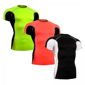 Quality Sun Protection Custom Rash Guard , Short Sleeve Swim Shirt Without Heavy Ink for sale