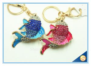 Lovely Crystal Fish Bag Purse Key Chain Charm Pendant Key Rings For sale