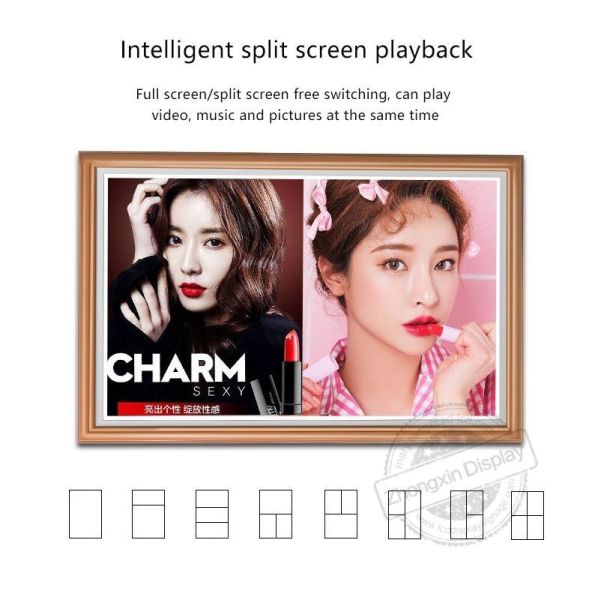 55inch Contrast Ratio Burlywood Art Frame LCD Display Full HD 1920 X 1080 Resolution