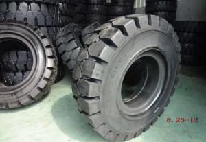 Quality Black Solideal Forklift Tires , Pneumatic Forklift Industrial Tyres 8.25-12 for sale