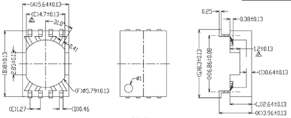 HR600956E Surface Mount Transformer for R9A06G037 PLC Board