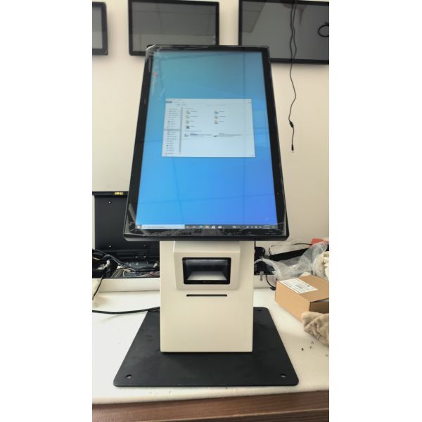 Restaurant Desktop Android/Wind10 System Multi Touch Screen Kiosk Self Ordering Payment LCD Kiosk with Credit Card Terminal